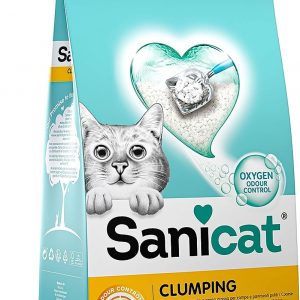 Sanicat - Clumping Unscented Cat Litter | Made of natural minerals with guaranteed odour control | Absorbs moisture and makes cleaning easier | 10 L capacity