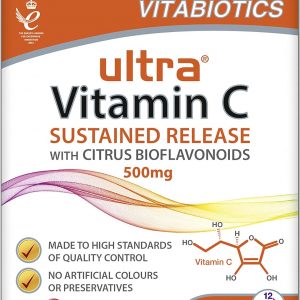 Vitabiotics Ultra Vitamin C Tablets (Ascorbic Acid) Sustained Release with Bioflavonoids - 60 Tablets