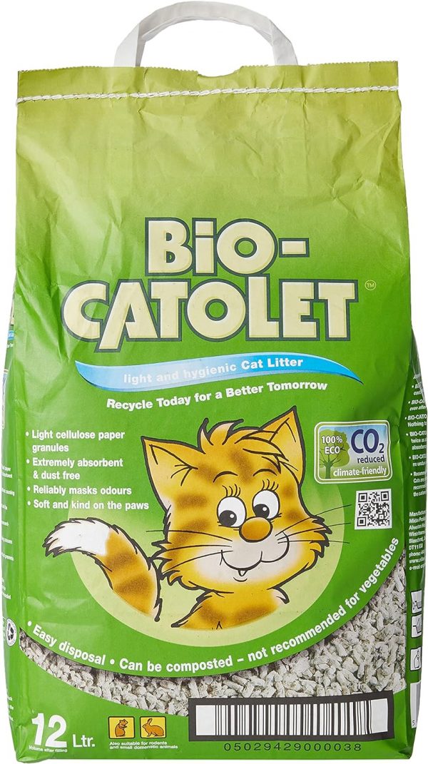 Bio-Catolet Light & Hygienic Recycled Paper Granules Cat Litter 12 Litre