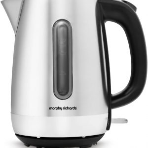 Morphy Richards Equip Jug Kettle, 1.7L, 3Kw Rapid boil, Removeable Limescale Filter, Illuminated Water Gauge, Brushed Stainless Steel Case, 102786