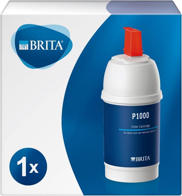 BRITA P1000 replacement filter cartridge for BRITA filter taps, reduces chlorine, limescale and impurities