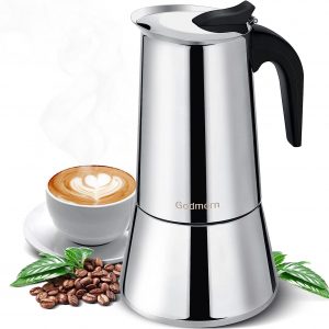 Godmorn Coffee Maker Moka, Espresso Coffee Maker in Stainless Steel for Induction 4/6/10/12Cups,Suitable for All Induction: Induction Cooker, Glass Ceramic...