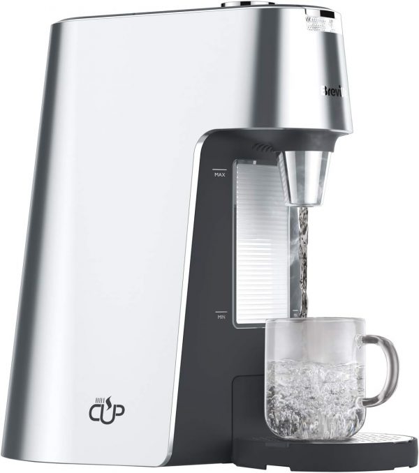 Breville HotCup Hot Water Dispenser | 3 kW Fast Boil | Variable Dispense and Height Adjust | 2 L | Silver [VKT111]