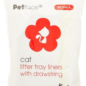 Petface Cat Litter Tray Drawstring Liners, 50 Large Liners
