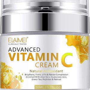 Vitamin C Face Cream with Hyaluronic Acid & Vitamin E, Natural Anti Aging & Wrinkle Day & Night Face Moisturiser for Women and Men, Boost Skin...