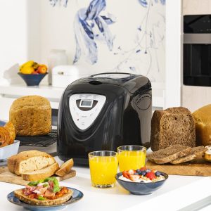 Princess Bread Maker, 15 Programmes, Gluten Free, 3 Browning Settings, 2 Loaf Sizes, Delayed Timer Function, Non-Stick, Accessories Included, Black