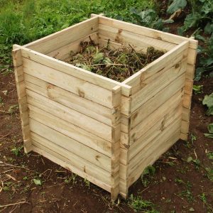 Lacewing Outdoor Wooden Compost Bin Small 373 Litres - Composter with Traditional Slated Design for Natural Garden Compost 73cm x 73cm
