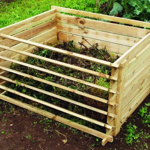 Lacewing Easy-Load Slatted Wooden Compost Bin Large 718 Litres Outdoor Garden Composter 120cm x 92cm