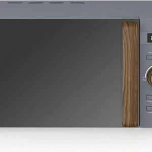 Swan SM22036LGRYN Nordic LED Digital Microwave with Glass Turntable, 6 Power Levels & Defrost Setting, 20L, 800W, Grey