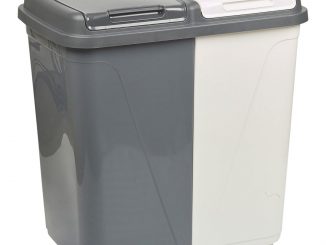 URBNLIVING 90L Double Kitchen Recycling Laundry Duo Bin Garbage Under Cabinet Trash Can (90 -Grey and White)