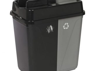 URBNLIVING 100L Duo Kitchen Bin Waste Garbage Can 2 Compartments With Bas Connectors (Black/Grey)