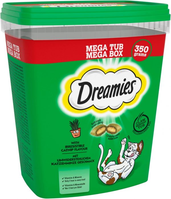 DREAMIES Cat Treats with Catnip Flavour 350g MegaTub Pack of 2
