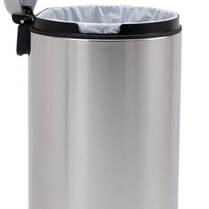simplehuman CW1810 30L Round Kitchen Pedal Bin, Strong Steel Pedal, Silent Soft Close Lid, Inner Bucket, Stay-Open Lid, Non-skid Base, Slim Profile Hinge,...