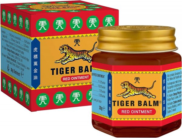 Tiger Balm Red Ointment, Temporary Relief from Minor Muscular Aches and Pains, 30 g (Pack of 1)