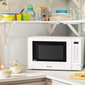 Panasonic NN-ST45KWBPQ Microwave Oven, 32 Litres, 1000W, Turntable, Easy Operation LCD, Touch Control Panel, 21 Auto Programs with Junior Menu (Puree &...