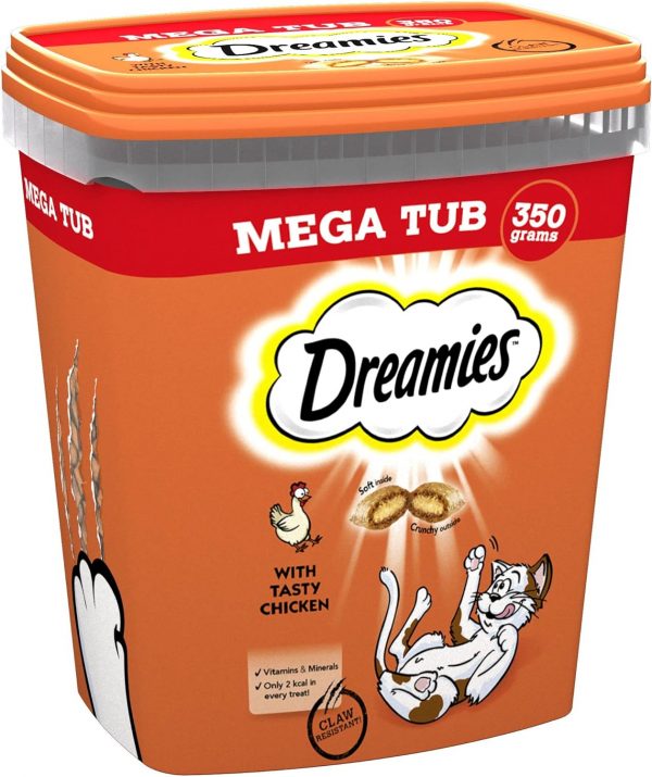 Dreamies Cat Treats Chicken 350g (pack of 2)