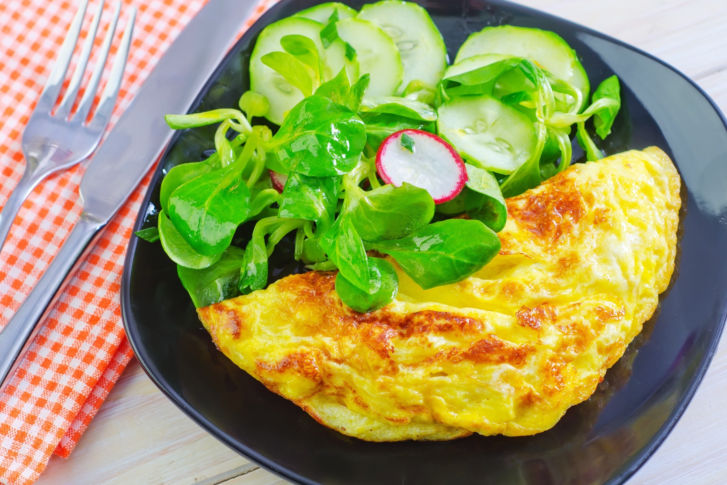 omelette, omelettes with salad
