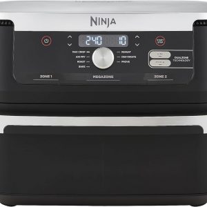 Ninja Foodi MAX Dual Zone Digital Air Fryer, 2 Drawers, 9.5L, 6-in-1, Uses No Oil, Max Crisp, Roast, Bake, Reheat, Dehydrate, Cook 8 Portions, Non-Stick...