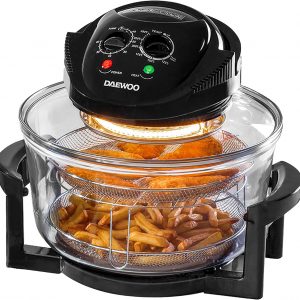 Daewoo Deluxe 17L 1300W Halogen Air Fryer with an Extension Ring- 60min Timer with Self-Cleaning Function, Adjustable Temperature Control and 7 Accessories...