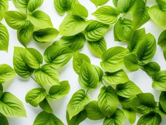 ome leafy greens are on a white background, isolated