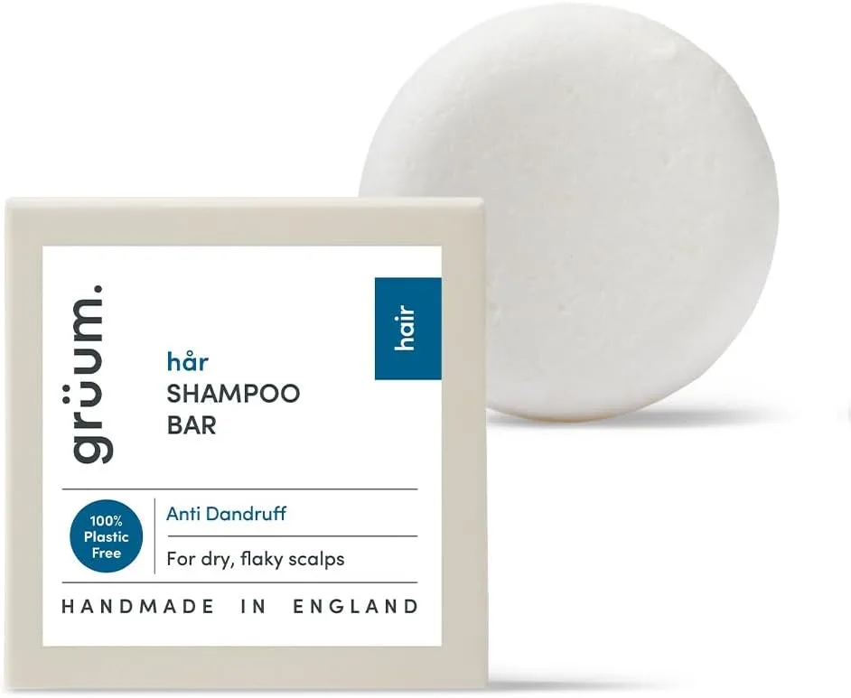513tBKGDBeL._AC_SL1000_ grüum Anti Dandruff Shampoo Bar 50g - Solid Shampoo Bars for Hair Up to 60 Washes - Plastic Free Vegan Bar for Men & Women - Paraben Free Rich Lathering Bars for Dry, Flaky & Sensitive Scalp