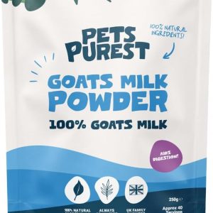 Pets Purest Goats Milk Powder for Dogs - 250g Whole Goats Milk Powder, Low-Lactose Nutrient-Rich Dog Milk for Hydration, Gut Health, Immunity and Improved