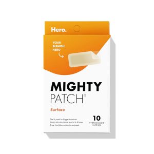 Mighty Patch Hero Cosmetics Surface Patch - Large Hydrocolloid Spot Patch for Body, Cheek, Forehead, and Chin (10 Count)