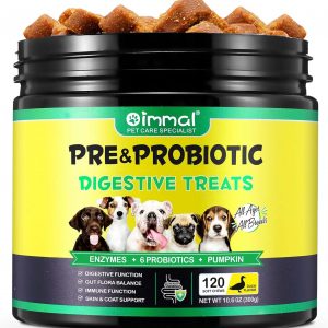 Probiotics for Dogs - Pre & Probiotic Digestive Treats for Dog with Pumpkin and Flaxseed Powder Support Gut Health, Itchy Ears, Dog Probiotics...