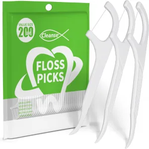 200pcs Floss Sticks Dental, Triple Clean Advanced Clean Dental Floss Stick, Easy and Simple to Use Tooth Floss Picks, Smoothly Work on Tight Teeth Floss...