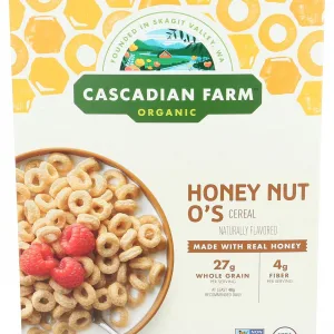 Cascadian Farm Organic Honey Nut O's - Cereal de nueces y miel, 9.5 onzas