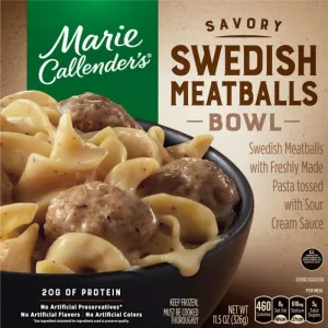 Marie Callender's Swedish Meatballs Bowl, Convenient Microwave Meal, Frozen Meal, 11.5 OZ