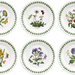 Portmeirion Home & Gifts BG05082 Botanic Garden Side Plates 16.5cm - Set of 6, White