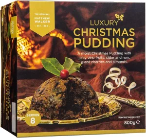 Matthew Walker Festive, Luxury Christmas Pudding 800 g (Pack of 1) – A Traditional Vegetarian Recipe Since 1899, Rich And Moist With Indulgent Flavour,...