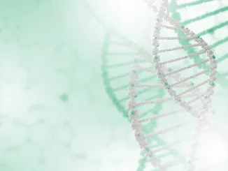 Digital illustration of dna structure on colour background. Copy number