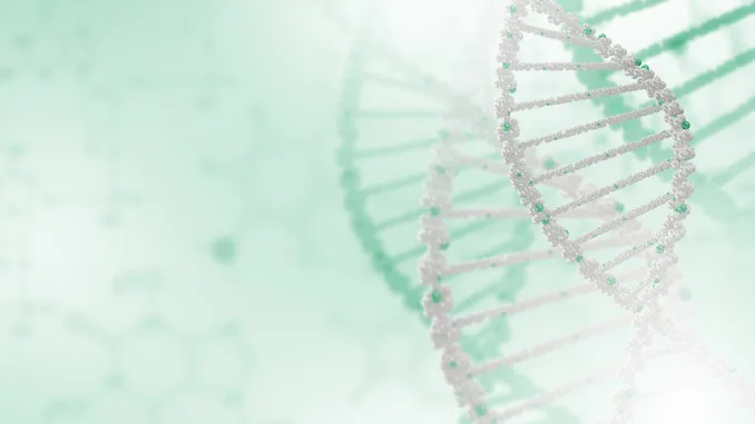 Digital illustration of dna structure on colour background. Copy number