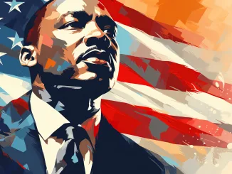 Illustration for martin luther king jr on abstract background banner. Generative Ai