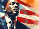 Illustration for martin luther king jr on abstract background banner. Generative Ai