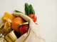 Food supplies crisis food stock for quarantine isolation period on white background. Food delivery, Donation, coronavirus quarantine. Copyspace. Food systems.